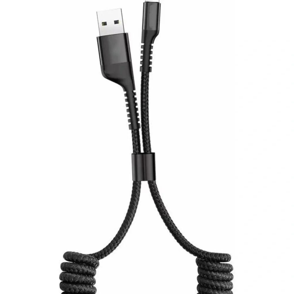 Coiled USB Cable for Car- 2 Qty/Sets